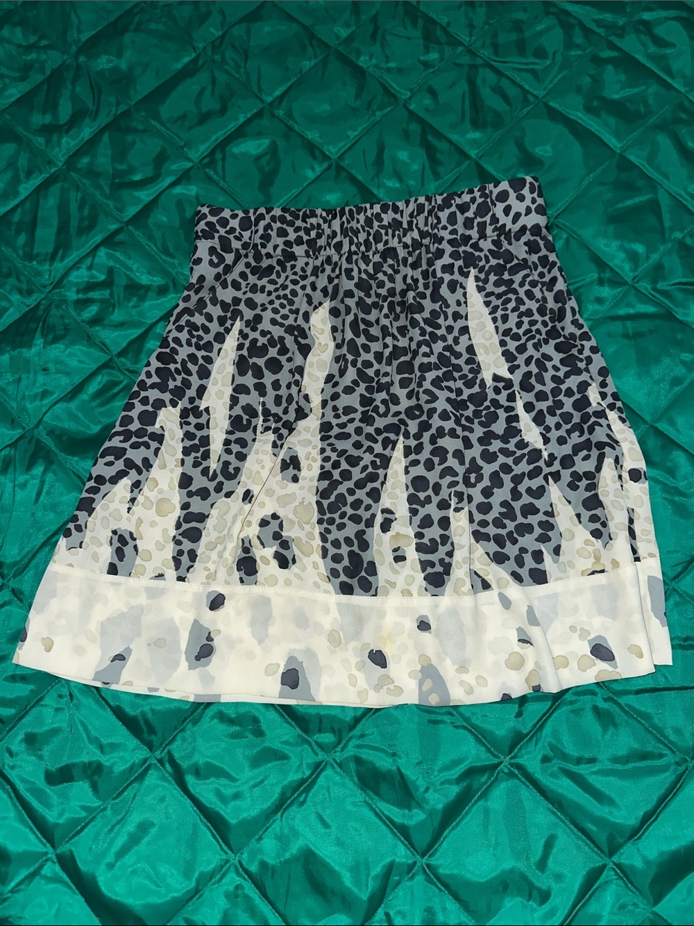 CAbi Black and White Printed Mini Skirt